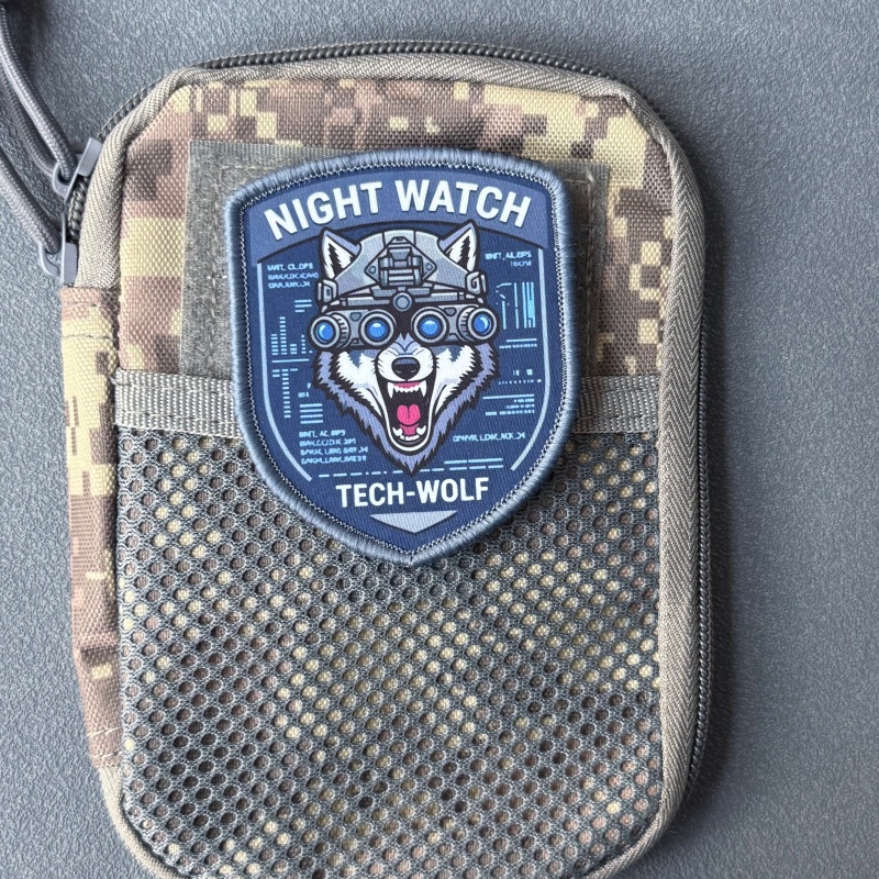Tech Accessories Backpack - Night Watch Tech-Wolf Patch Taktisches Abzeichen