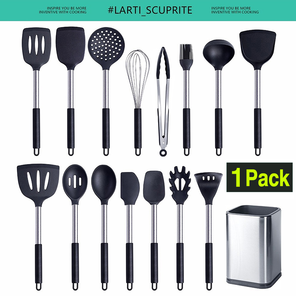 Hi Tech Kitchen Accessories - 1er-Pack Silikon-Küchenutensilien, Kochutensilien, Küchenzubehör, Spatel, Wender,