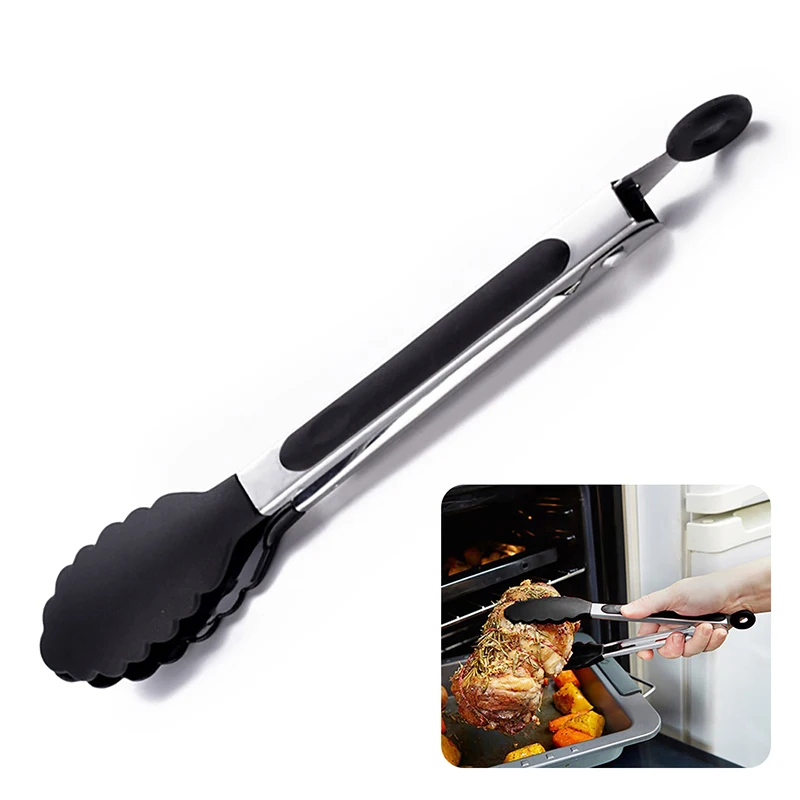 Hi Tech Kitchen Accessories - Lebensmittelzange, Edelstahl, Küchenzange, Silikon, Nylon, rutschfest,