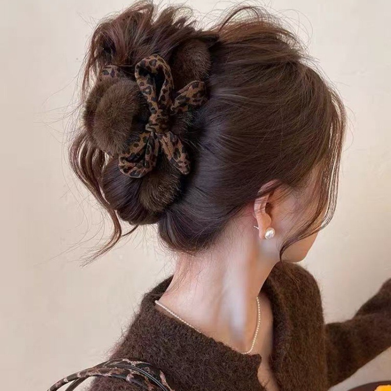 Hi Tech Accessories - 1 Stück hochwertige Haarspange mit Leopardenmuster