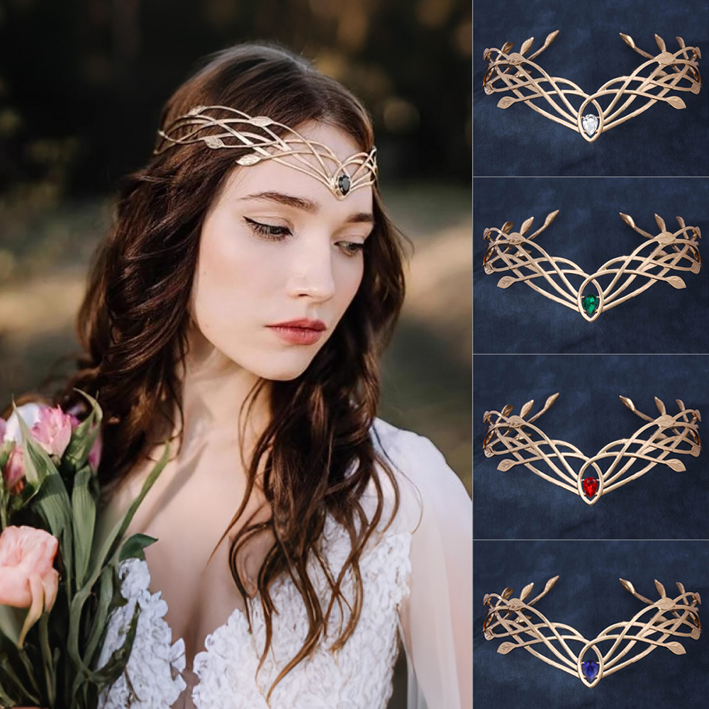 Tech Hair Accessories - Luxus Tiaras Stirnbänder für Frauen Blatt