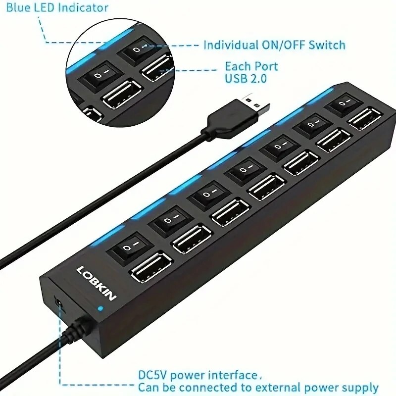 High Speed 4/7 Ports USB HUB 2 – Usb Hub 7 Port Bewertung und Preis