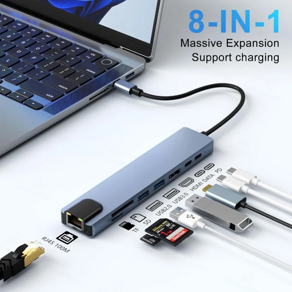 USB-C Hub 8/7 in 1 4K HDMI Ada – Usb Hub 7 Port Bewertung und Preis